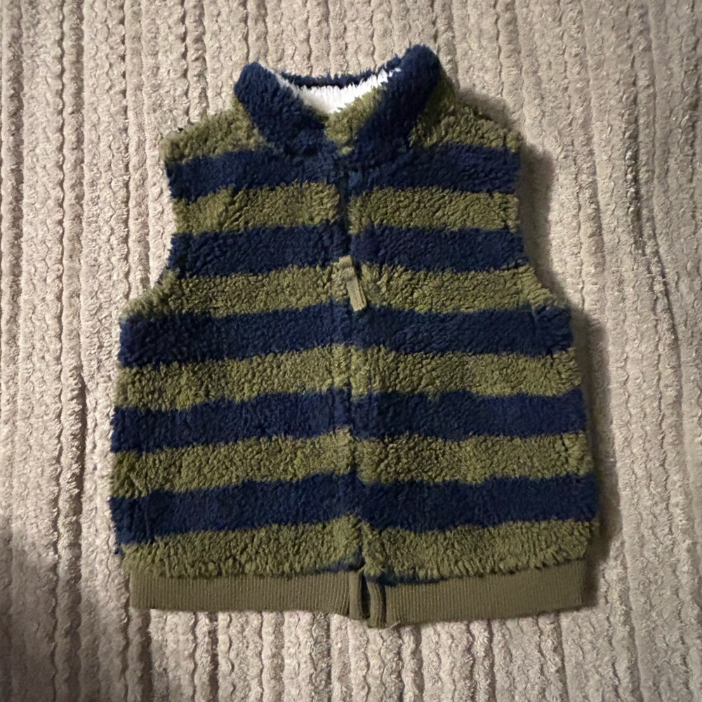 Little Me Striped Fleece Baby Vest